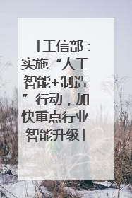 工信部：实施“人工智能+制造”行动，加快重点行业智能升级