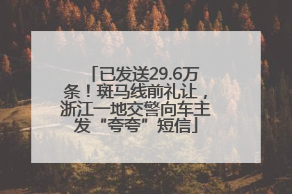 已发送29.6万条！斑马线前礼让，浙江一地交警向车主发“夸夸”短信