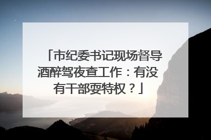 市纪委书记现场督导酒醉驾夜查工作：有没有干部耍特权？