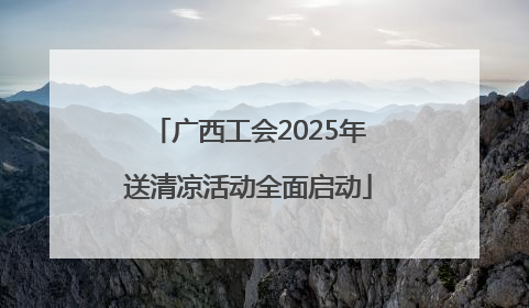 广西工会2025年送清凉活动全面启动