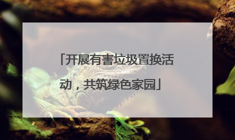 开展有害垃圾置换活动，共筑绿色家园
