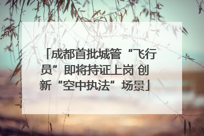 成都首批城管“飞行员”即将持证上岗 创新“空中执法”场景