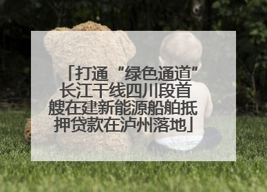 打通“绿色通道” 长江干线四川段首艘在建新能源船舶抵押贷款在泸州落地