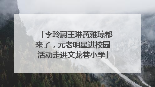李玲蔚王琳黄雅琼都来了，元老明星进校园活动走进文龙巷小学