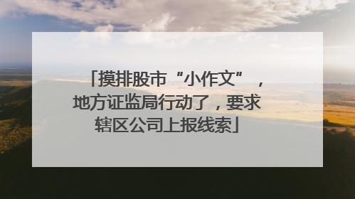 摸排股市“小作文”，地方证监局行动了，要求辖区公司上报线索