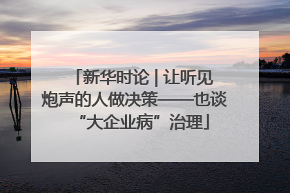 新华时论 | 让听见炮声的人做决策——也谈“大企业病”治理