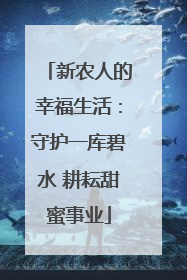 新农人的幸福生活：守护一库碧水 耕耘甜蜜事业