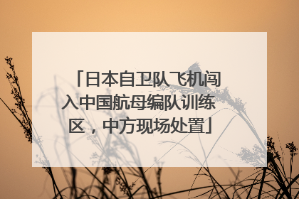 日本自卫队飞机闯入中国航母编队训练区，中方现场处置
