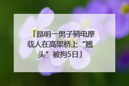昆明一男子骑电摩载人在高架桥上“翘头”被拘5日