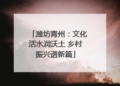 潍坊青州：文化活水润沃土 乡村振兴谱新篇