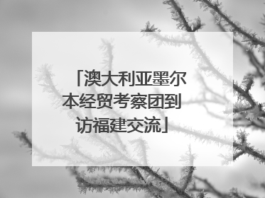 澳大利亚墨尔本经贸考察团到访福建交流