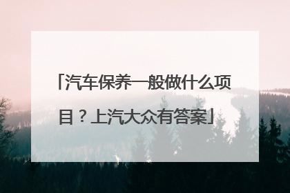 汽车保养一般做什么项目？上汽大众有答案