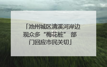 池州城区清溪河岸边现众多“梅花桩” 部门回应市民关切
