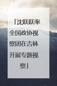沈跃跃率全国政协视察团在吉林开展专题视察