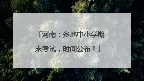 河南：多地中小学期末考试，时间公布！