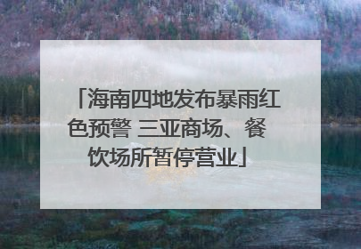海南四地发布暴雨红色预警 三亚商场、餐饮场所暂停营业