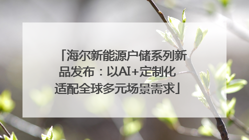 海尔新能源户储系列新品发布：以AI+定制化适配全球多元场景需求