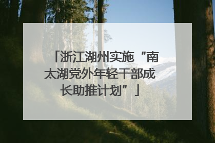 浙江湖州实施“南太湖党外年轻干部成长助推计划”