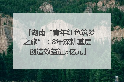 湖南“青年红色筑梦之旅”：8年深耕基层创造效益近5亿元