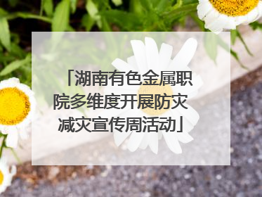 湖南有色金属职院多维度开展防灾减灾宣传周活动