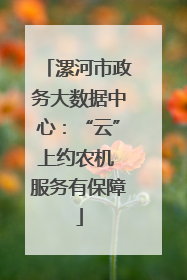 漯河市政务大数据中心：“云”上约农机 服务有保障