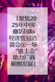 聚焦2025年中国·廊坊国际经济贸易洽谈会③一场“链主会” 助力厂商破圈发展