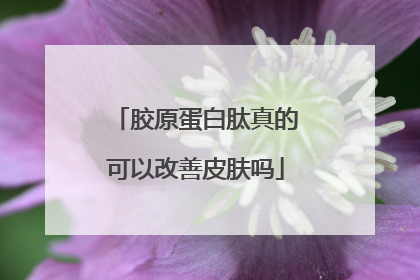 胶原蛋白肽真的可以改善皮肤吗