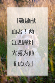 致敬献血者！两江四岸灯光秀为他们点亮