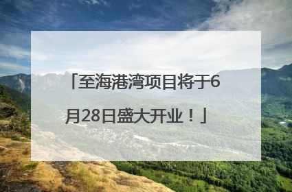 至海港湾项目将于6月28日盛大开业！