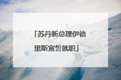 苏丹新总理伊德里斯宣誓就职