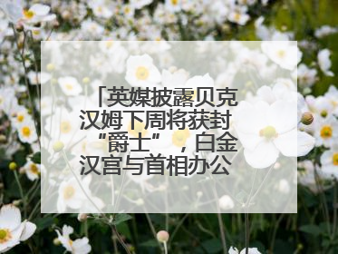 英媒披露贝克汉姆下周将获封“爵士”，白金汉宫与首相办公室暂未回应