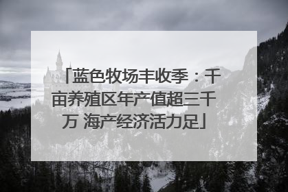 蓝色牧场丰收季：千亩养殖区年产值超三千万 海产经济活力足