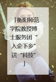 衡阳师范学院教授博士服务团“入企下乡”送“科技”