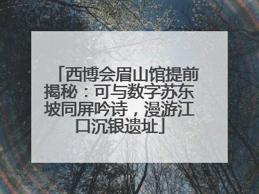 西博会眉山馆提前揭秘：可与数字苏东坡同屏吟诗，漫游江口沉银遗址