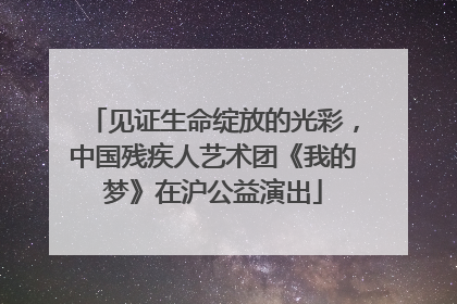见证生命绽放的光彩，中国残疾人艺术团《我的梦》在沪公益演出