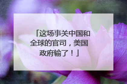 这场事关中国和全球的官司，美国政府输了！