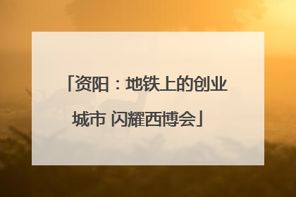 资阳：地铁上的创业城市 闪耀西博会