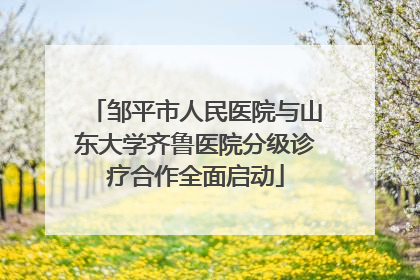 邹平市人民医院与山东大学齐鲁医院分级诊疗合作全面启动