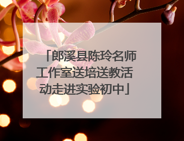 郎溪县陈玲名师工作室送培送教活动走进实验初中