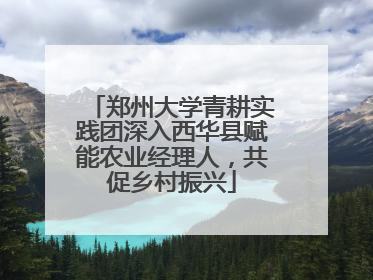 郑州大学青耕实践团深入西华县赋能农业经理人，共促乡村振兴