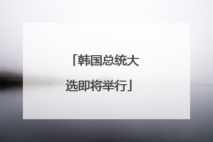 韩国总统大选即将举行
