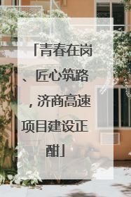 青春在岗、匠心筑路，济商高速项目建设正酣