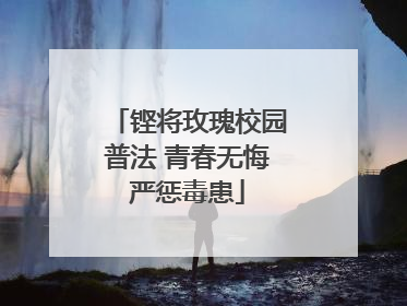 铿将玫瑰校园普法 青春无悔严惩毒患