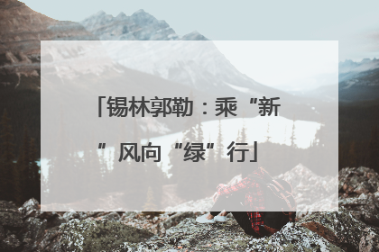 锡林郭勒：乘“新”风向“绿”行