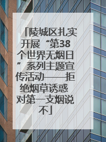 陵城区扎实开展“第38个世界无烟日”系列主题宣传活动——拒绝烟草诱惑 对第一支烟说不