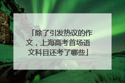 除了引发热议的作文，上海高考首场语文科目还考了哪些