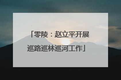 零陵：赵立平开展巡路巡林巡河工作