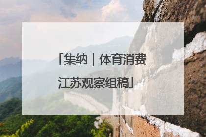 集纳｜体育消费江苏观察组稿