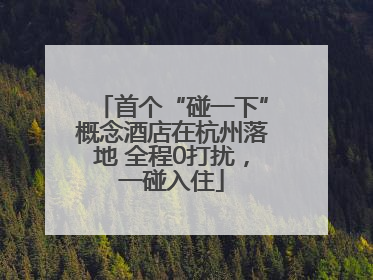 首个“碰一下”概念酒店在杭州落地 全程0打扰，一碰入住