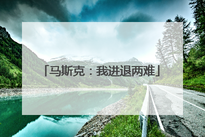 马斯克：我进退两难